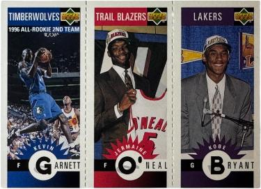Kobe Bryant 1996-97 Upper Deck Collector's Choice Rookie Card #M129 (Kevin Garnett/Jermaine O'Neal)