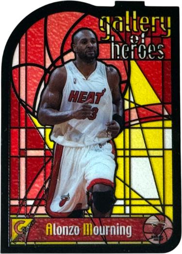 Alonzo Mourning 1999-00 Topps Gallery Gallery of Heroes Die-Cut Card #GH9 (Miami Heat)