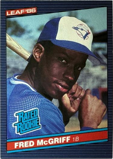 Fred McGriff 1986 Leaf Canadian Rated Rookie Card RC #28 (Toronto Blue Jays/HOF)