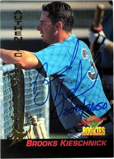 Brooks Kieschnick signed 1994 Signature Rookies On Card Auto #32 /8650 - Cubs