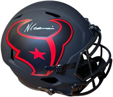 Nico Collins signed Houston Texans Riddell NFL FS Eclipse Speed Rep Helmet- Beckett Witnessed