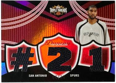 Tim Duncan 2006-07 Topps Triple Threads Jersey Patch Card #TTR-94 /36 (San Antonio Spurs/HOF)