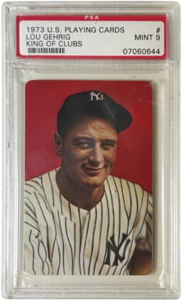 Lou Gehrig 1973 US Playing Cards King of Clubs Card- PSA Graded 9 Mint (New York Yankees)