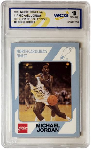 Michael Jordan 1989 North Carolina Collegiate Collection Card #17- WCG Graded 10 Gem Mint