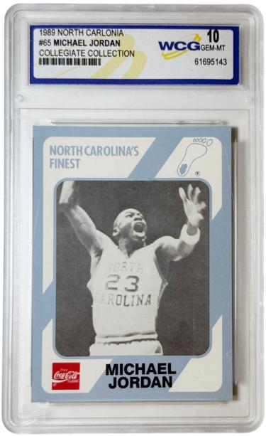 Michael Jordan 1989 North Carolina Collegiate Collection Card #65 WCG Graded 10 Gem Mint