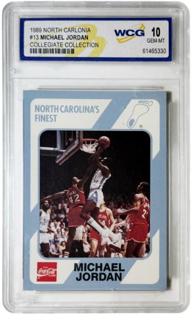 Michael Jordan 1989 North Carolina Collegiate Collection Card #13- WCG Graded 10 Gem Mint
