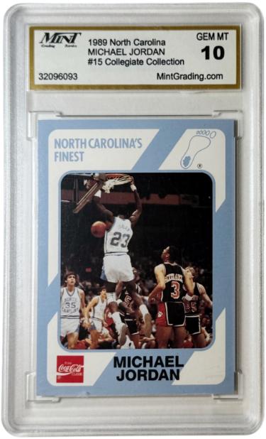 Michael Jordan 1989 North Carolina Collegiate Collection Card #15- Mint Graded 10 Gem Mint