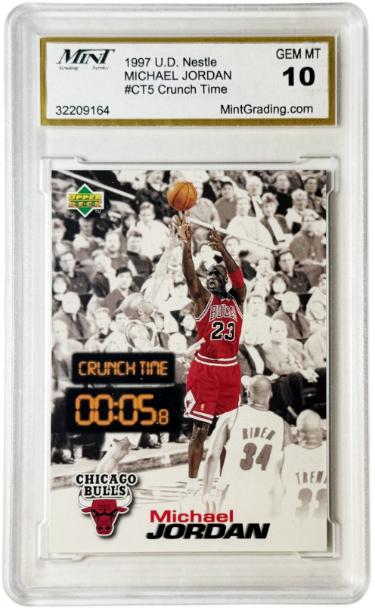 Michael Jordan 1997-98 Upper Deck Nestle Crunch Time Card #CT5 - Mint Graded 10 Gem Mint (Chicago Bulls/GOAT/HOF)