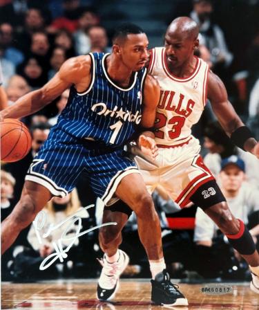 Anfernee "Penny" Hardaway signed Orlando Magic 8X10 Photo - Upper Deck Hologram/COA (vs Michael Jordan)