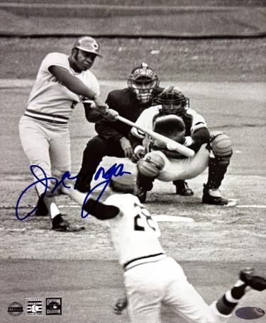 Joe Morgan signed Cincinnati Reds MLB Licensed 8x10 Photo imperfect- Steiner Holo/COA (HOF)