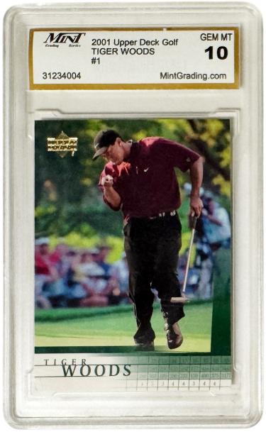 Tiger Woods 2001 Upper Deck PGA Golf Rookie Card RC #1- Mint Graded 10 Gem Mint