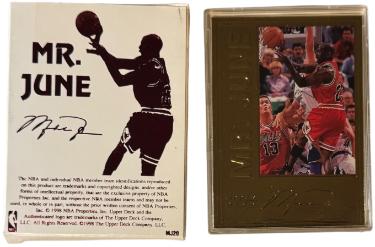 Michael Jordan 1998 Upper Deck 22KT Gold "Mr. June" Card /7233 (Chicago Bulls/GOAT/HOF)