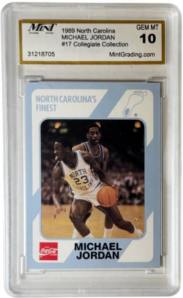 Michael Jordan 1989 North Carolina Collegiate Collection Card #17-Mint Graded 10 Gem Mint