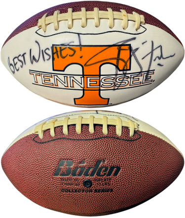 Phillip Fulmer signed Tennessee Volunteers Baden Logo Football w/Best Wishes- COA