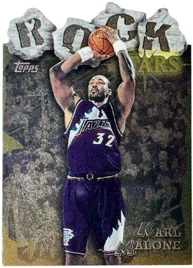 Karl Malone 1997-98 Topps Rock Stars Die-Cut Card #RS16 (Utah Jazz/HOF)