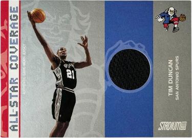 Tim Duncan 2002-03 Stadium Club All-Star Coverage Worn Jersey Card #AS-TD /700 (San Antonio Spurs/HOF)
