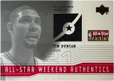 Tim Duncan 2003-04 Upper Deck All-Star Weekend Authentics Warm-Up Card #AS-TD (San Antonio Spurs/HOF)