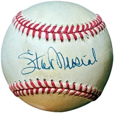 Stan Musial signed RONL Rawlings Official National League Baseball imperfect- COA (St. Louis Cardinals/HOF)