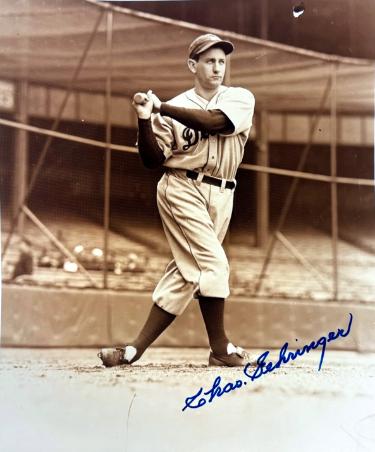 Charlie/Chas Gehringer signed Detroit Tigers 8X10 Photo imperfect - COA 1937 MVP