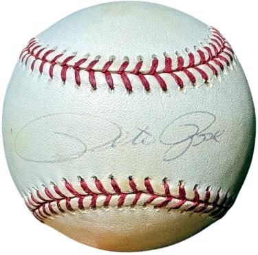 Pete Rose signed Rawlings Official Major League Baseball imperfect/light Sig- COA (Cincinnati Reds/HIT King/4256)