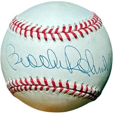 Brooks Robinson signed ROAL Rawlings OFC American League Baseball imperfect- COA (Baltimore Orioles/HOF)
