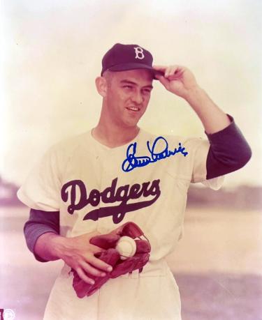 Clem Labine signed Brooklyn Dodgers MLB Licensed 8x10 Photo- COA
