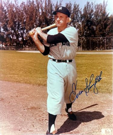 Enos Slaughter signed New York Yankees MLB 8x10 Photo imperfect- COA (HOF/10XAS)