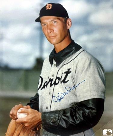 Hal Newhouser signed Detroit Tigers MLB Licensed 8x10 Photo imperfect- COA (HOF)