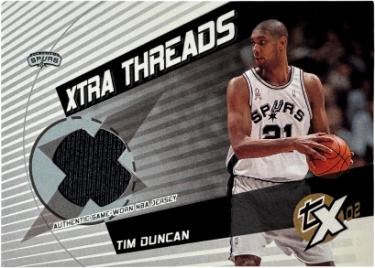Tim Duncan 2002-03 Topps Xpectations Xtra Threads Card #XT-TD (San Antonio Spurs/HOF)