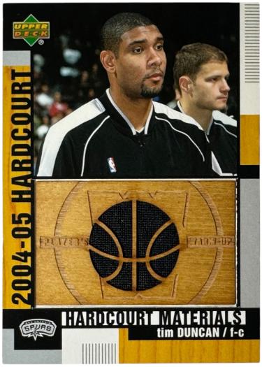 Tim Duncan 2004-05 Upper Deck Hardcourt Materials Warm-Up Card #HCM-TD (San Antonio Spurs/HOF)