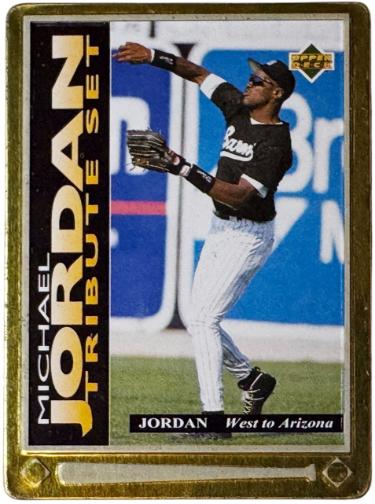 Michael Jordan 1995 Upper Deck Metal Metallic Impressions Tribute Card #JT2 (Birmingham Barons)