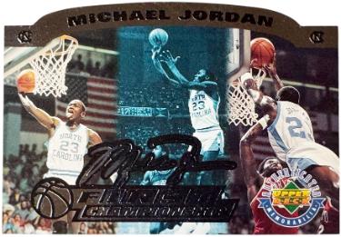 Michael Jordan 1995 Upper Deck North Carolina First Championship Die-Cut Jumbo Card- Limited Edition 1914/5000