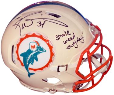 Ricky Williams signed Miami Dolphins Riddell NFL Authentic FS Speed Helmet#34 Smoke Weed Everyday-Beckett Witnessed