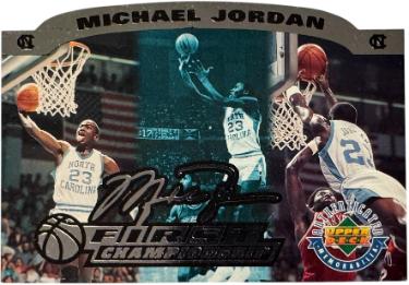 Michael Jordan 1995 Upper Deck North Carolina First Championship Die-Cut Jumbo Card- Limited Edition 2483/5000