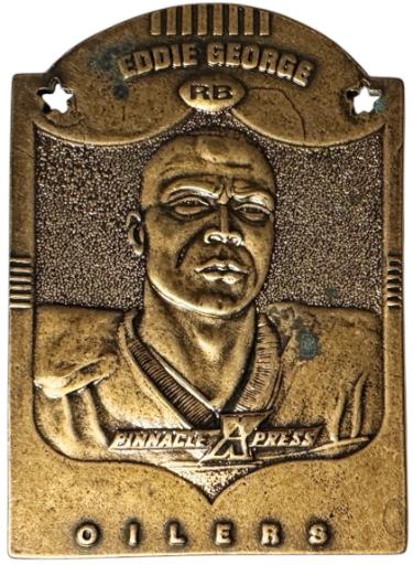 Eddie George 1997 Pinnacle X-Press Metal Works Bronze Card #15 of 20 (Houston Oilers/Tennessee Titans)