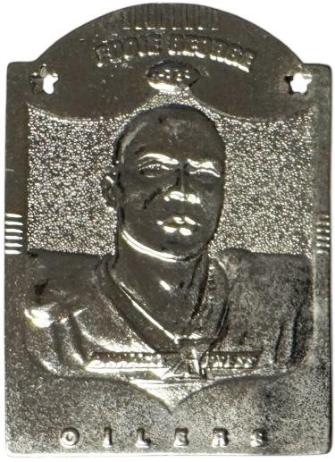 Eddie George 1997 Pinnacle X-Press Metal Works Silver Card #15 of 20- /400 (Houston Oilers/Tennessee Titans)
