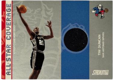 Tim Duncan 2002-03 Stadium Club All-Star Coverage Worn Jersey Card #AS-TD /700 (San Antonio Spurs/HOF)