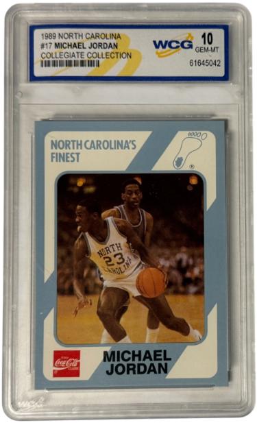 Michael Jordan 1989 North Carolina Collegiate Collection Card #17- WCG Graded 10 Gem Mint