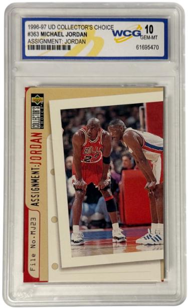 Michael Jordan 1996-97 Upper Deck Collector's Choice Assignment Card #363- WCG Graded 10 Gem Mint (Chicago Bulls/GOAT/HOF)