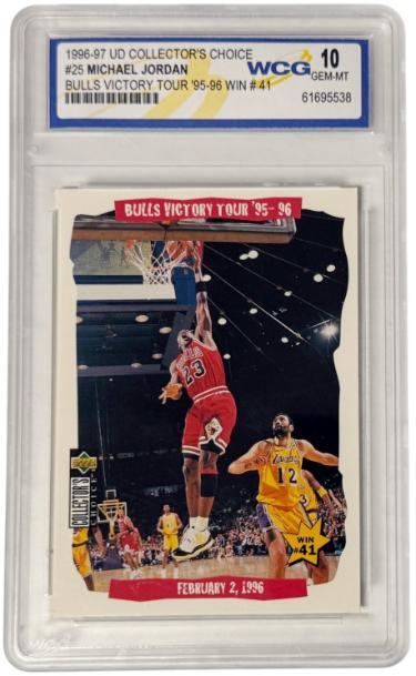 Michael Jordan 1996-97 Upper Deck Collector's Choice Victory Tour Card #25- WCG Graded 10 Gem Mint (Chicago Bulls/GOAT/HOF)