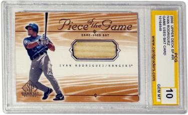 Ivan Rodriguez 2000 Upper Deck SP Game Used Bat Piece of the Game Card #IR- PCG Graded 10 Gem Mint (Texas Rangers)