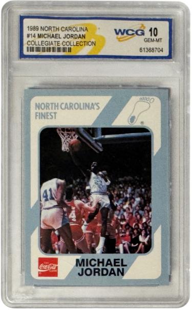 Michael Jordan 1989-90 North Carolina Collegiate Collection Card #14- WCG Graded 10 Gem Mint