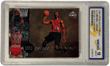 Michael Jordan 1994 Upper Deck Decade Of Dominance Card #J5- WCG Graded 10 Gem Mint (Chicago Bulls/GOAT/HOF)