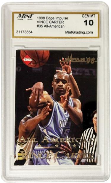 Vince Carter 1998 Edge Impulse All-American Rookie Card #35- Mint Graded 10 Gem Mint (North Carolina)