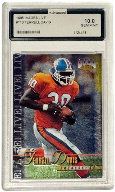 Terrell Davis 1995 Images Live Rookie Card #113- AGS Graded 10 Gem Mint (Denver Broncos/HOF)