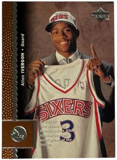 Allen Iverson 1996-97 Upper Deck Rookie Card (RC) #91 (Philadelphia 76ers/HOF)