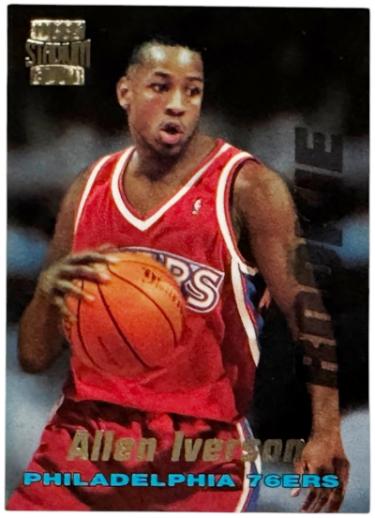 Allen Iverson 1996-97 Topps Stadium Club Rookie Card (RC) #R1 (Philadelphia 76ers/HOF)