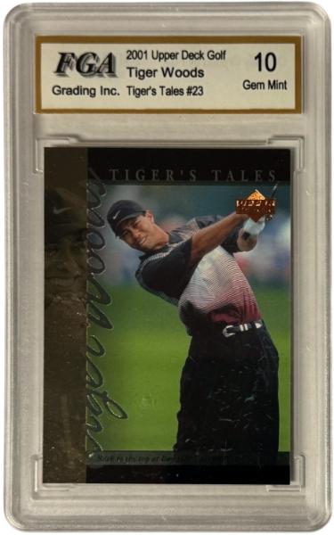 Tiger Woods 2001 Upper Deck Tiger's Tales Card #TT23 - FGA Graded 10 Gem Mint