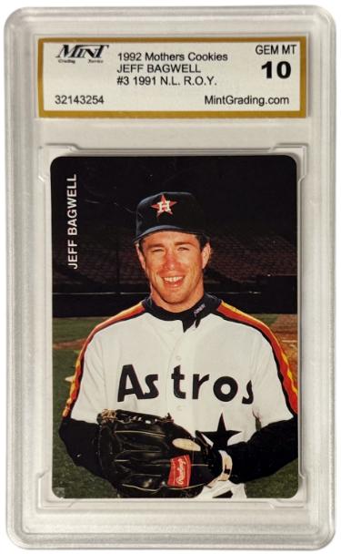 Jeff Bagwell 1992 Mothers Cookies 1991 NL ROY Card #3 - Mint Graded 10 Gem Mint (Houston Astros/HOF)