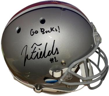 Justin Fields signed Ohio State Buckeyes Schutt NCAA FS Rep Helmet #1 Go Bucks!- JSA Authentication